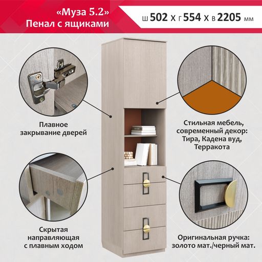 Пенал «Муза 5.1» с ящиками